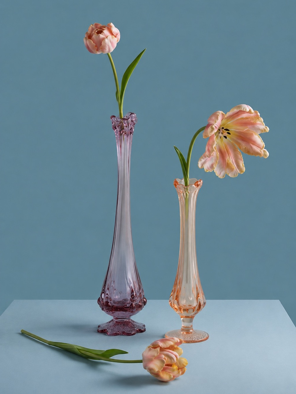 Fenton Pink Glass Strawberry Pattern Bud Vase 10" Vintage Decorative Vase